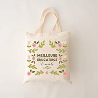 SAC REUTILISABLE COTON BIO POUR MEILLEURE EDUCATRICE