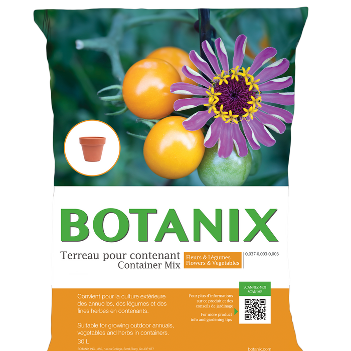BOTANIX - TERREAU POUR FLEURS ET LÉGUMES EN CONTENANT