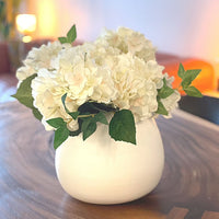 ARTIFICIAL WHITE HYDRANGEA BOUQUET REFINED BEDROOM DECOR RUSTIC FARMHOUSE STYLE