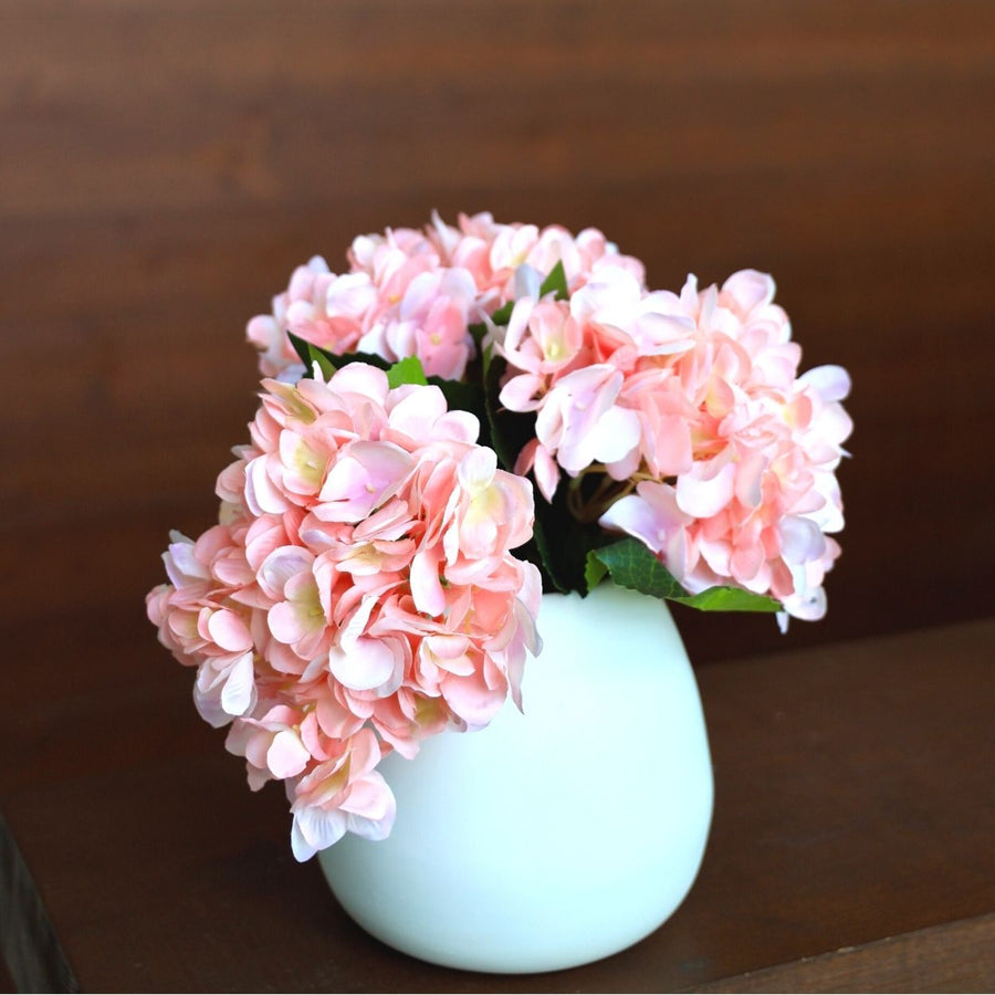 ARTIFICIAL HYDRANGEA BOUQUET PINK BEVERLY SET OF 3 DECORATIVE ARTIFICIAL FLOWERS