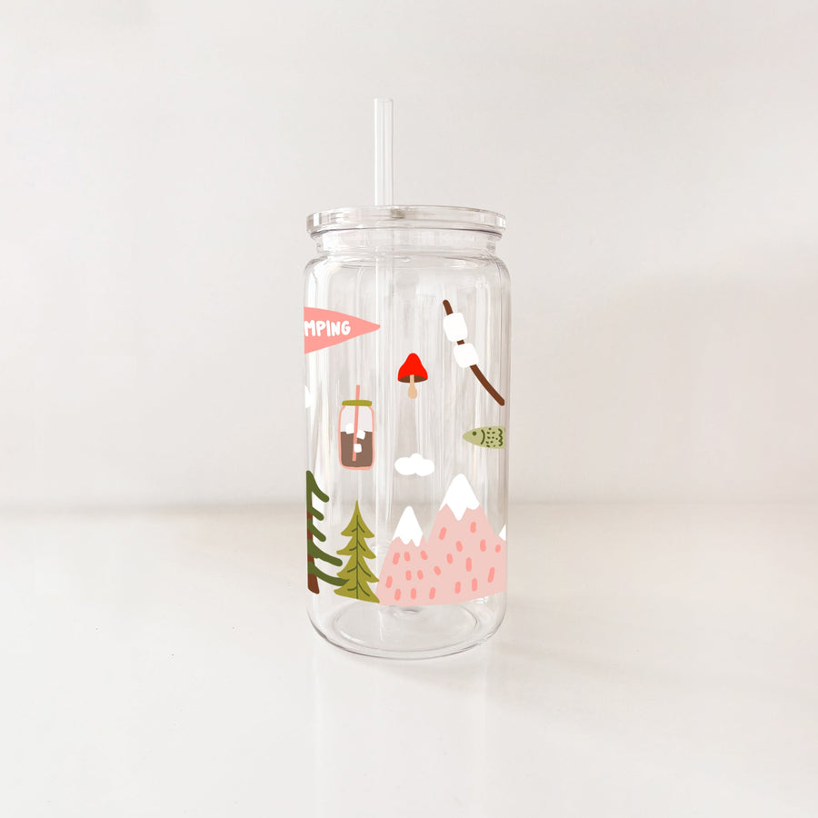 VERRE PLASTIQUE CAMPING REUTILISABLE AVEC COUVERCLE