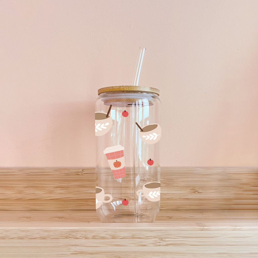 VERRE BOHO PUMPKIN SPICE LATTE – SOLIDE, COLORÉ ET RÉUTILISABLE