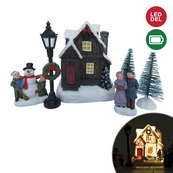 ENSEMBLE DE VILLAGE EN POLYRESINE