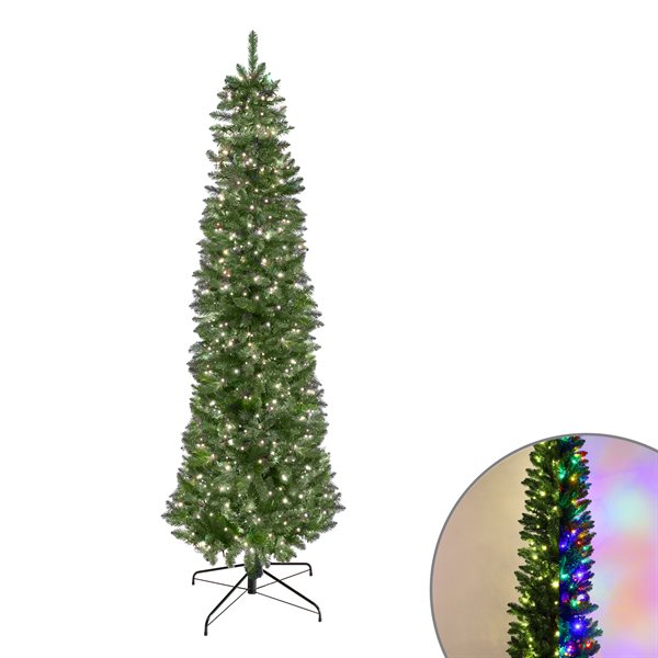 SAPIN DE NOEL ARTIFICIEL ÉTROIT LUMINEUX EN PVC