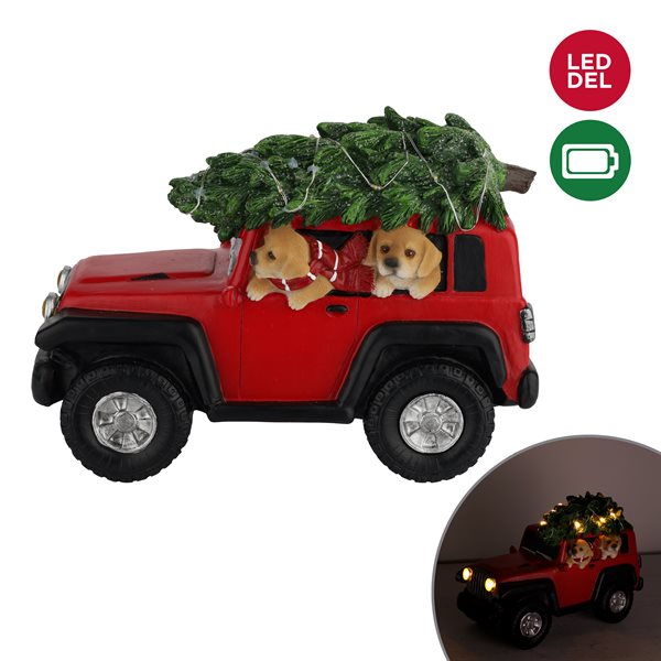 JEEP ROUGE EN POLYRESINE