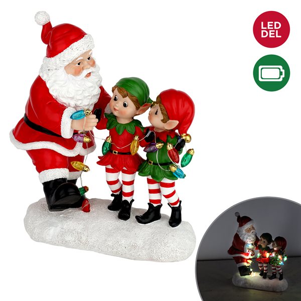 PÈRE NOEL ET 2 ELFES