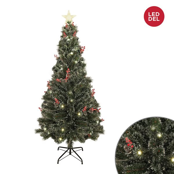 SAPIN DE NOEL ARTIFICIEL GIVRE A FIBRE OPTIQUE