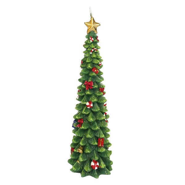 CHANDELLE EN FORME DE SAPIN DE NOEL DÉCORÉ