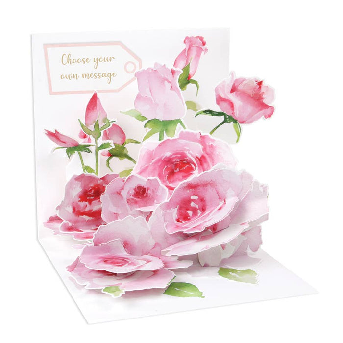 CARTE POP-UP - FLEURS ROSES