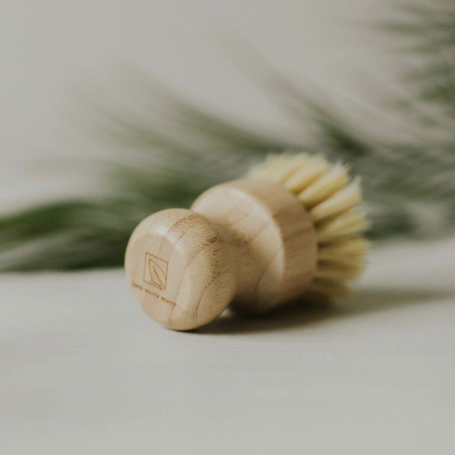 BAMBOO POT BRUSH PAR LA BAMBOO POUR CUISINE ÉCOLOGIQUE MANCHE DURABLE ET POILS SISAL NATURELS SANS PLASTIQUE