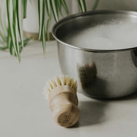 BAMBOO POT BRUSH PAR LA BAMBOO POUR CUISINE ÉCOLOGIQUE MANCHE DURABLE ET POILS SISAL NATURELS SANS PLASTIQUE