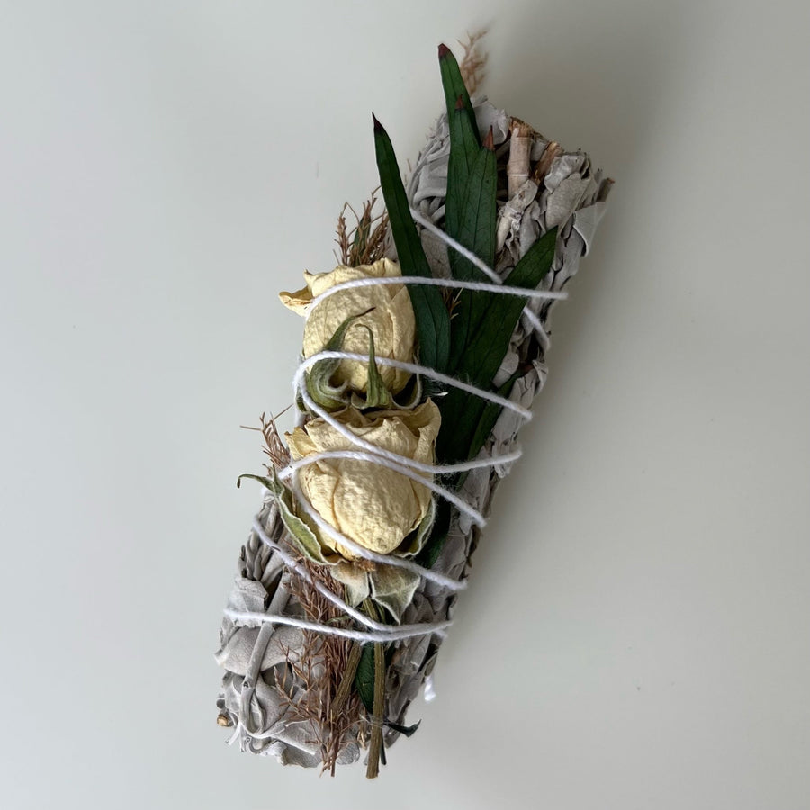 WHITE SAGE SMUDGE STICK - ROSETTES + PARVI