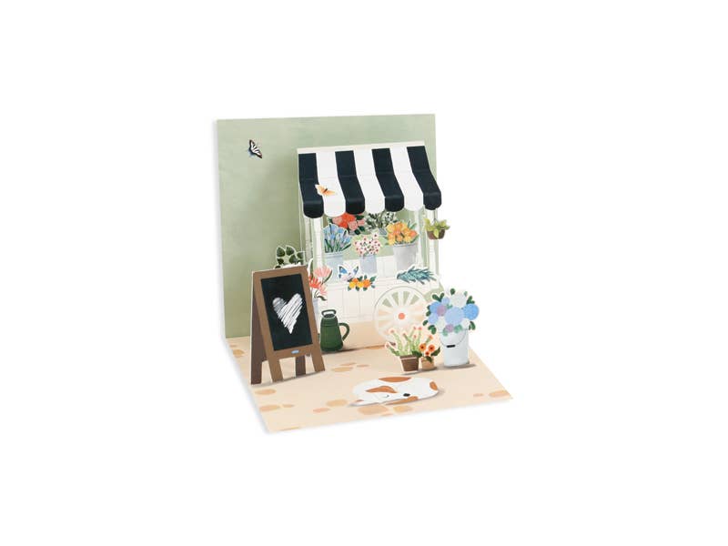 MINI CARTE POP-UP - CHARIOT DE FLEURS
