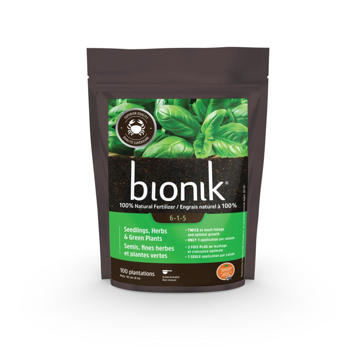 ENGRAIS BIOLOGIQUE BIONIK - SEMIS, FINES HERBES ET PLANTES VERTES 6-1-5