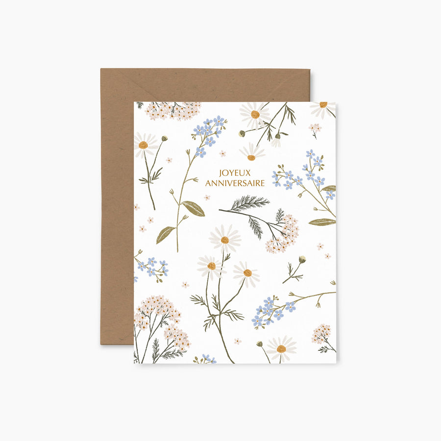 Petites fleurs "Joyeux anniversaire" | Carte de voeux