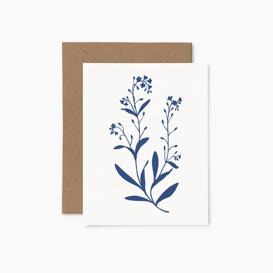 Forget-Me-Not - Floral Silhouette | Greeting Card