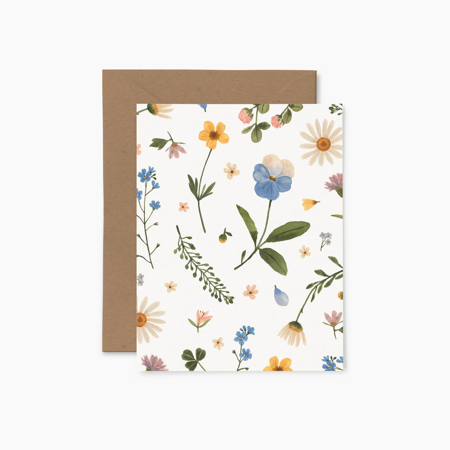 Fleurs pressées | Carte de voeux