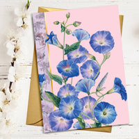 CARTE VIERGE A FLEURS AVEC ACCENTS DORÉS