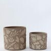 TERRACOTTA FLOWER POT - LEAVES