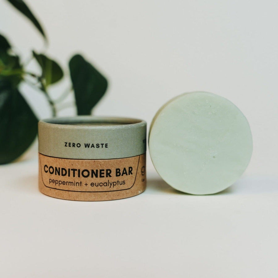 BARRE DE CONDITIONNEUR SOLIDE MENTHE POIVRÉE EUCALYPTUS DEMÊLAGE EFFICACE NUTRITION POUR CHEVEUX SENSIBLES ZÉRO DÉCHET