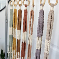 SUPPORT POUR PLANTES EN MACRAMÉ BICOLORE | JARDINIÈRE SUSPENDU D'INTÉRIEUR