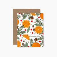 Oranges and Cranberries "Happy Holidays" | Greeting Card