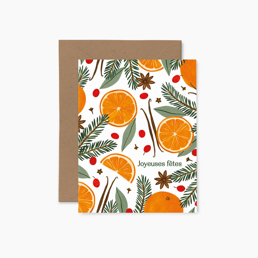 Oranges and Cranberries "Happy Holidays" | Greeting Card