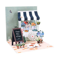 CARTE POP-UP - CHARIOT DE FLEURS