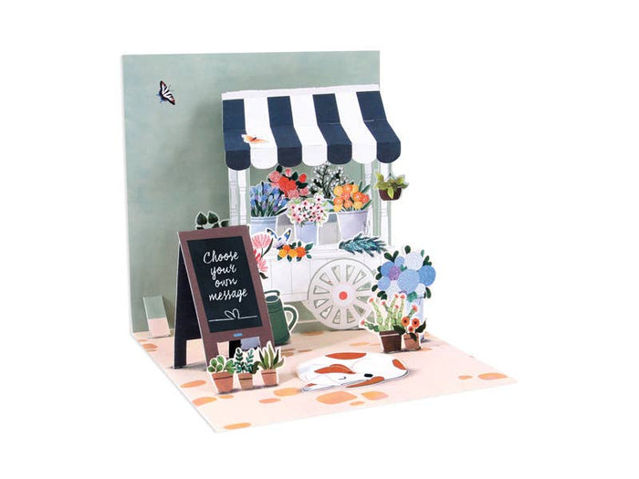 CARTE POP-UP - CHARIOT DE FLEURS