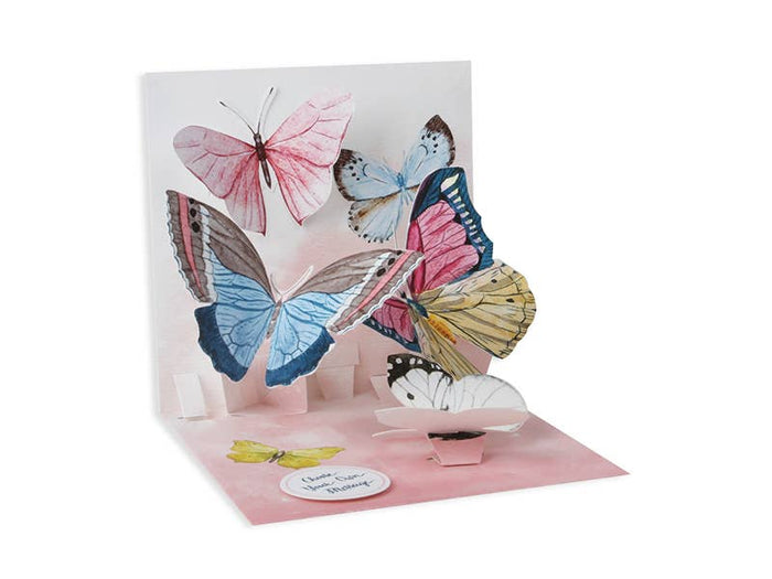 CARTE POP-UP - PAPILLONS EN AQUARELLE