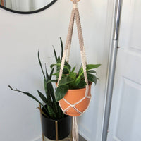 SUPPORT POUR PLANTES EN MACRAMÉ BICOLORE | JARDINIÈRE SUSPENDU D'INTÉRIEUR