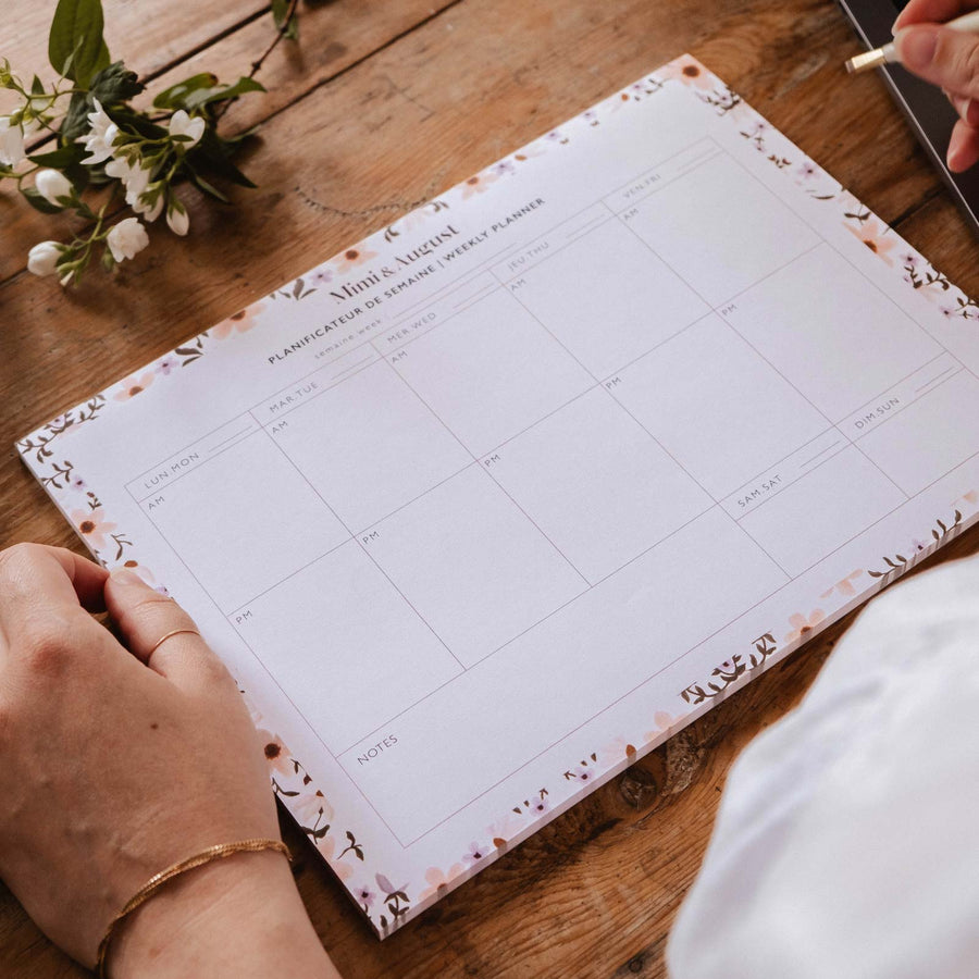 PETALS AGENDA HEBDOMADAIRE FLORAL SERENITE CREATIVES