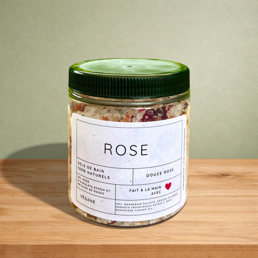 ORGANIC NATURAL HIMALAYAN HANDCRAFTED SOOTHING ROSE BATH SALTS