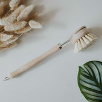 BROSSE À VAISSELLE EN BOIS PUISSANTE ET DURABLE AVEC POILS SISAL ÉCOLOGIQUES POUR FAMILLES ZÉRO PLASTIQUE