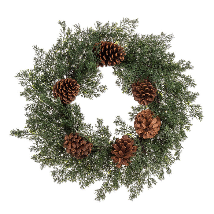 GRANDE COURONNE AVEC DES POMMES DE PIN