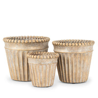 JARDINIÈRE CONIQUE AVEC BOULE MÉTALLIQUE