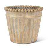 JARDINIÈRE CONIQUE AVEC BOULE MÉTALLIQUE