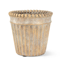 JARDINIÈRE CONIQUE AVEC BOULE MÉTALLIQUE