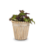 JARDINIÈRE CONIQUE AVEC BOULE MÉTALLIQUE